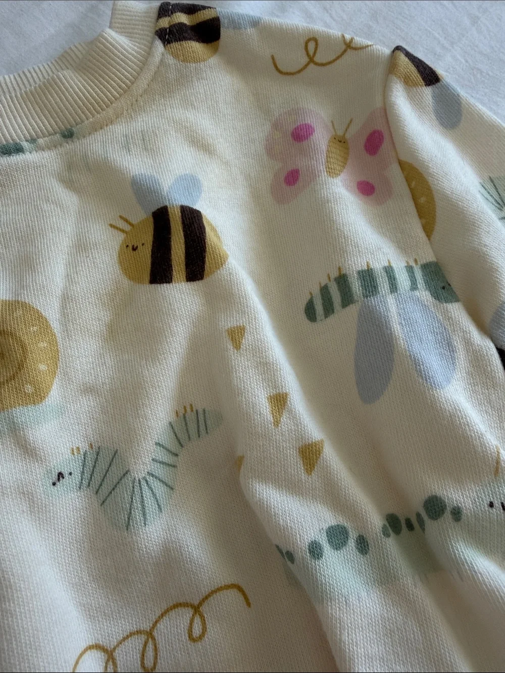 Old Navy Cream Bee & Flower Print Matching Set